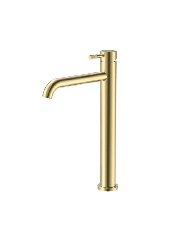 ALONI Stria hoge wastafelkraan – geborsteld goud (PVD)