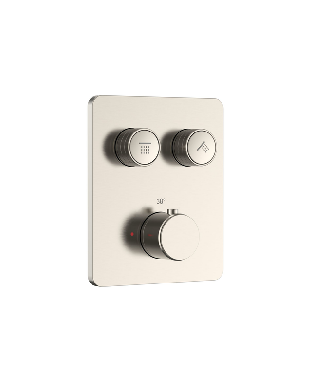 ALONI Stria douchemengkraan – 2-weg – thermostatisch – geborsteld RVS