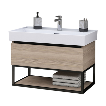 ALONI SHARP wastafelonderkast – 80 cm – Noot eiken