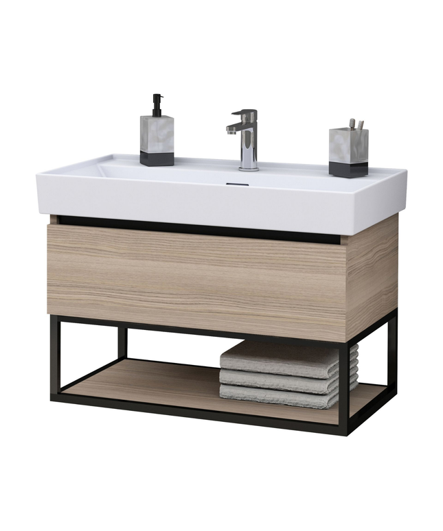 ALONI SHARP wastafelonderkast – 80 cm – Noot eiken