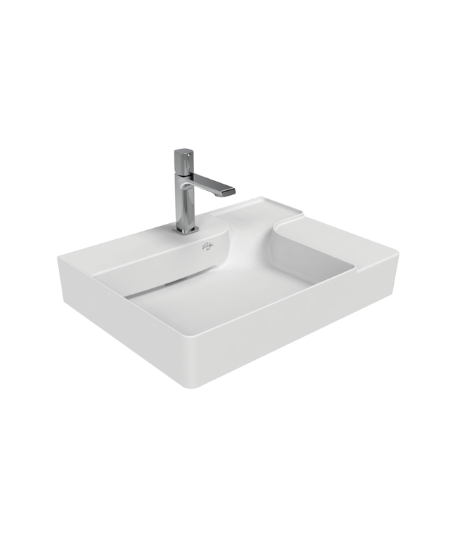 Creavit Ruby wastafel – opbouw – keramiek – met kraangat – 60x13,5x45 cm – glanzend wit