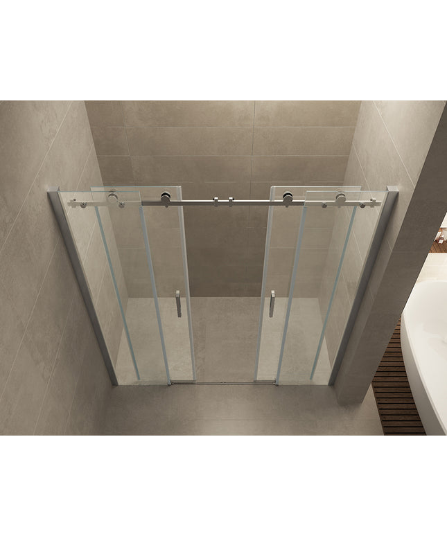 Wiesbaden Slide douchecabine dubbele schuifdeur 180 x 200 cm chroom - detailfoto looprail | Schwertz & Co