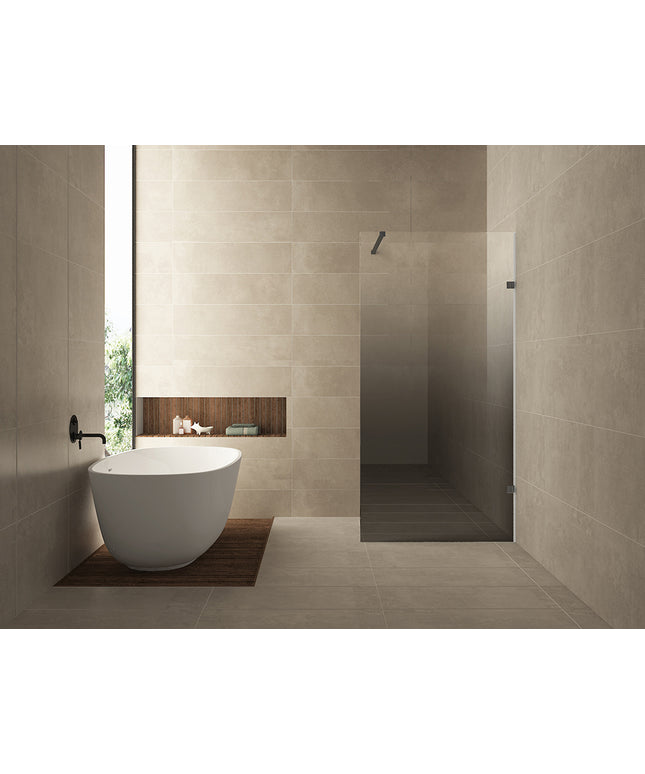 Wiesbaden Less inloopdouche rechts 100 x 200 cm gunmetal | Schwertz & Co