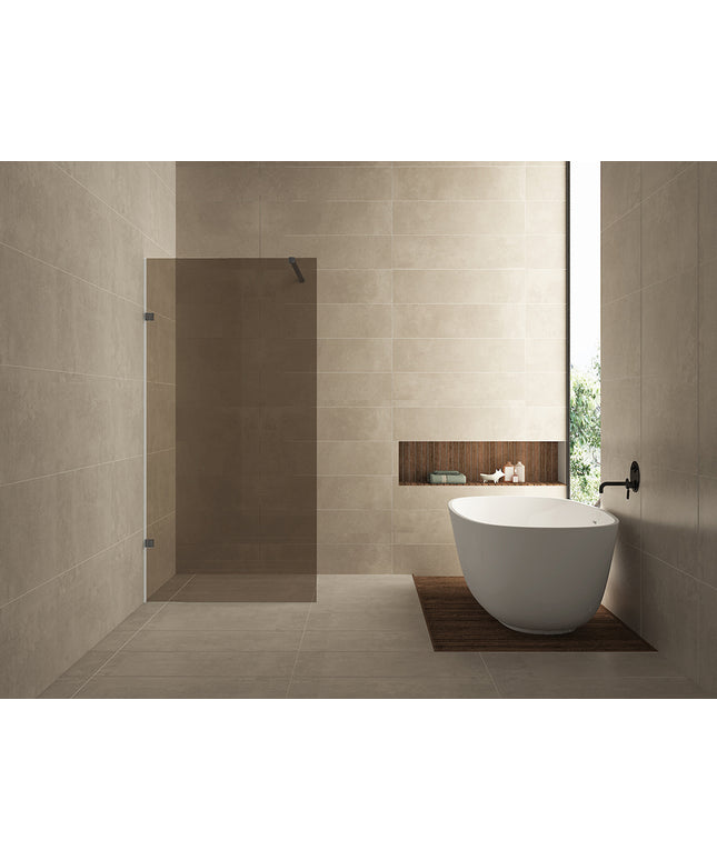 Wiesbaden Less inloopdouche 100 x 200 cm vintage brons glas gunmetal | Schwertz & Co