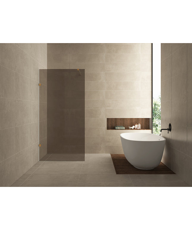 Wiesbaden Less inloopdouche 100 x 200 cm vintage brons glas geborsteld brons koper | Schwertz & Co