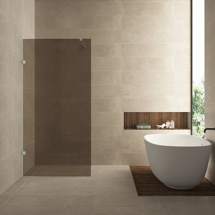 Wiesbaden Less inloopdouche 120 x 200 cm vintage brons glas chroom | Schwertz & Co