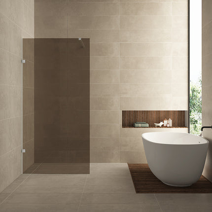 Wiesbaden Less inloopdouche 120 x 200 cm vintage brons glas geborsteld staal | Schwertz & Co
