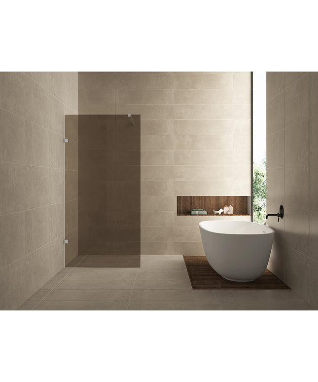 Wiesbaden Less inloopdouche 120 x 200 cm vintage brons glas geborsteld staal | Schwertz & Co