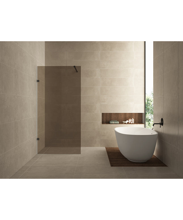 Wiesbaden Less inloopdouche 120 x 200 cm vintage brons glas mat zwart | Schwertz & Co