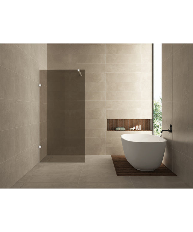 Wiesbaden Less inloopdouche 120 x 200 cm vintage brons glas mat wit | Schwertz & Co