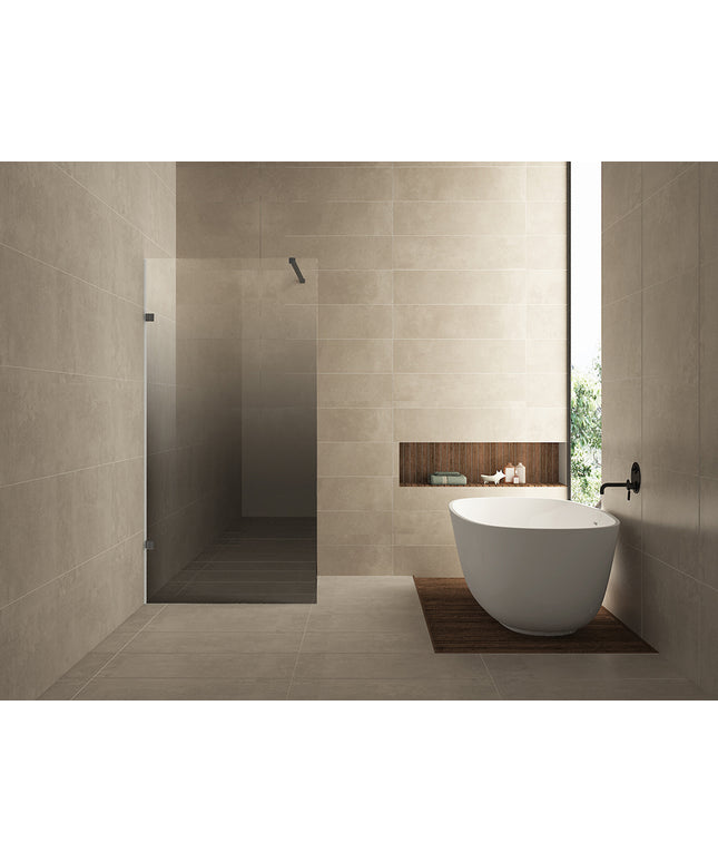 Wiesbaden Less inloopdouche links 100 x 200 cm gunmetal | Schwertz & Co