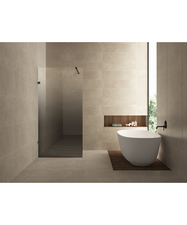 Wiesbaden Less inloopdouche links 120 x 200 cm mat zwart | Schwertz & Co