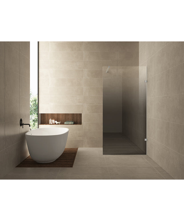 Wiesbaden Less inloopdouche rechts 80 x 200 cm geborsteld staal | Schwertz & Co