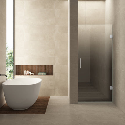 Wiesbaden Less nisdeur rechts 90 x 200 cm geborsteld staal | Schwertz & Co