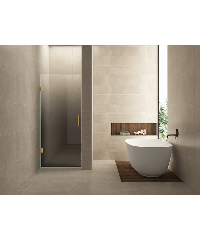 Wiesbaden Less nisdeur links 70 x 200 cm geborsteld messing | Schwertz & Co