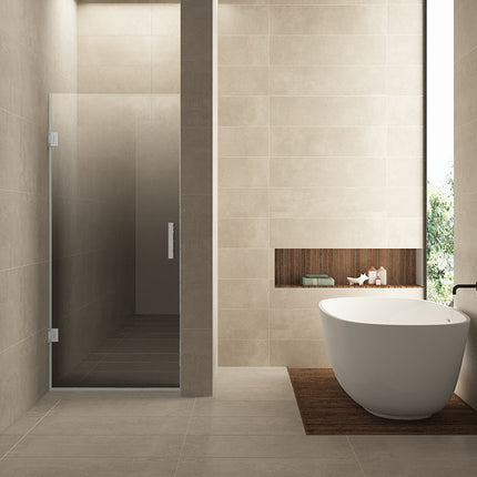 Wiesbaden Less nisdeur links 80 x 200 cm geborsteld staal | Schwertz & Co