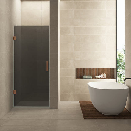 Wiesbaden Less nisdeur 70 x 200 cm rookglas geborsteld brons koper | Schwertz & Co