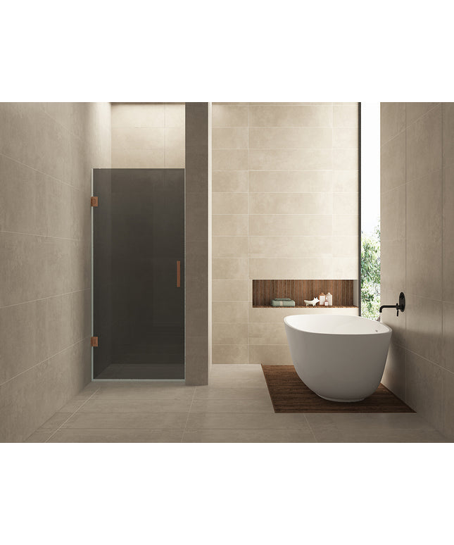 Wiesbaden Less nisdeur 70 x 200 cm rookglas geborsteld brons koper | Schwertz & Co