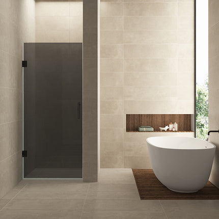 Wiesbaden Less nisdeur 90 x 200 cm rookglas mat zwart | Schwertz & Co