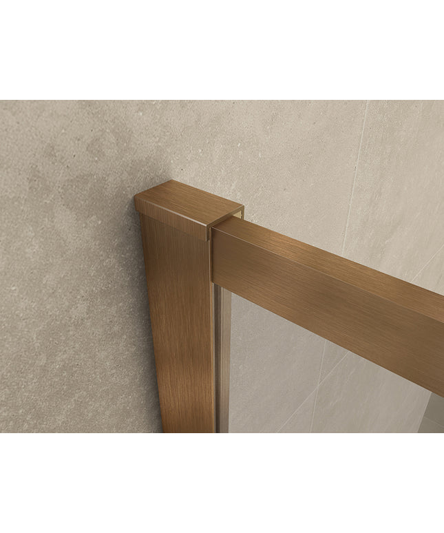 Wiesbaden Square inloopdouche 90 x 200 cm geborsteld brons koper - sfeerfoto | Schwertz & Co