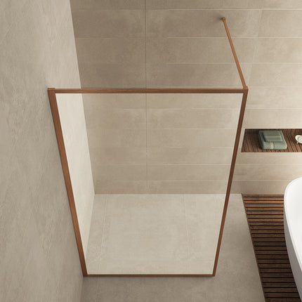 Wiesbaden Square inloopdouche 100 x 200 cm brons koper - detailfoto | Schwertz & Co
