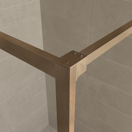 Wiesbaden Square inloopdouche 100 x 200 cm brons koper - detailfoto profiel | Schwertz & Co