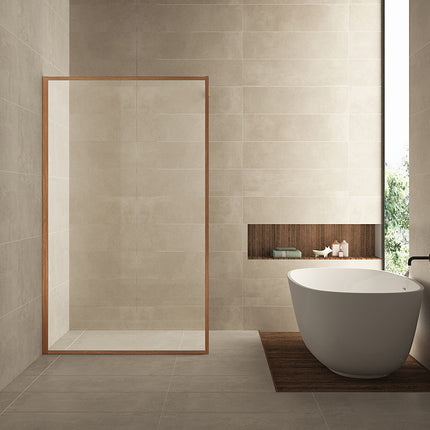 Wiesbaden Square inloopdouche 120 x 200 cm geborsteld brons koper | Schwertz & Co