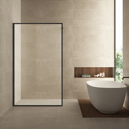 Wiesbaden Square inloopdouche 90 cm helder glas mat zwart | Schwertz & Co