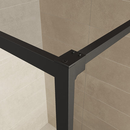 Wiesbaden Square inloopdouche 90 cm helder glas mat zwart - detailfoto profiel | Schwertz & Co