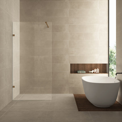 Wiesbaden Less inloopdouche 90 x 200 cm helder glas geborsteld brons koper | Schwertz & Co