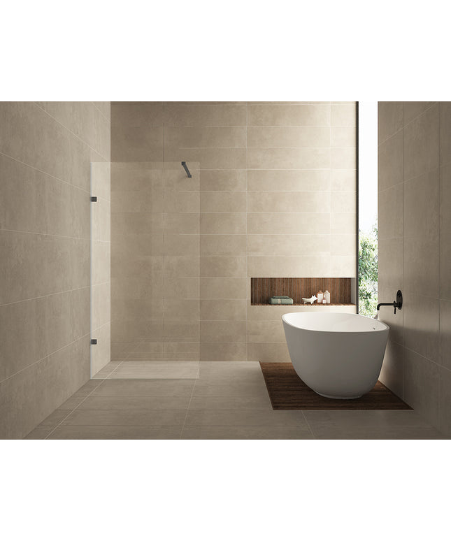 Wiesbaden Less inloopdouche 120 x 200 cm helder glas gunmetal | Schwertz & Co