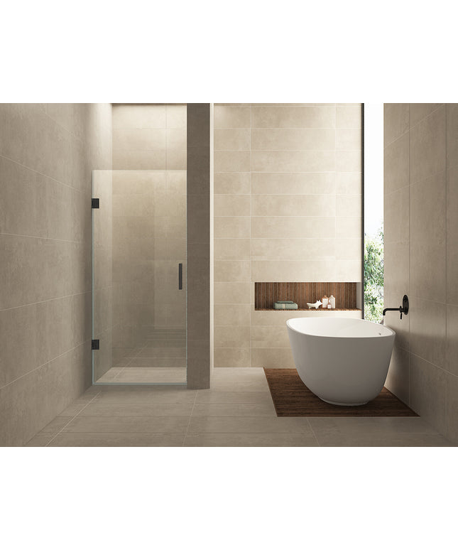Wiesbaden Less nisdeur 90 x 200 cm helder glas gunmetal | Schwertz & Co