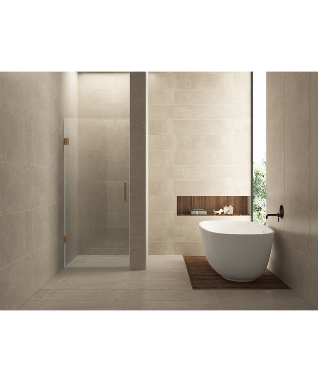 Wiesbaden Less nisdeur 90 x 200 cm helder glas geborsteld brons koper | Schwertz & Co
