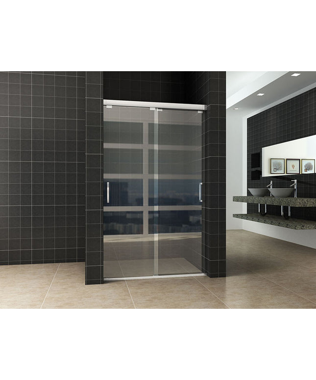 Wiesbaden nisdeur met 2 schuifdeuren 140 x 200 cm nano helder glas | Schwertz & Co