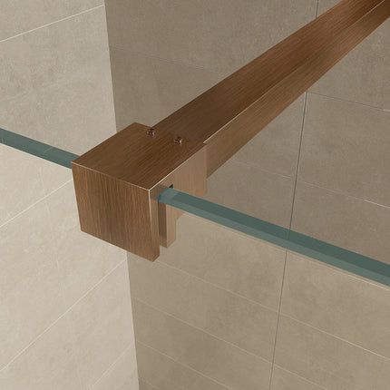 Wiesbaden Slim profielset geborsteld brons koper - detailfoto muurkoppeling | Schwertz & Co