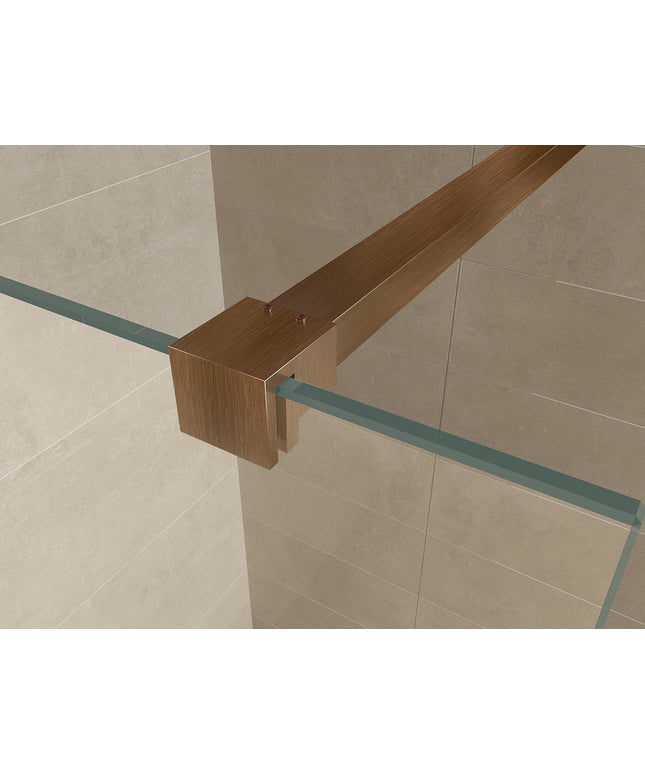 Wiesbaden Slim profielset geborsteld brons koper - detailfoto muurkoppeling | Schwertz & Co