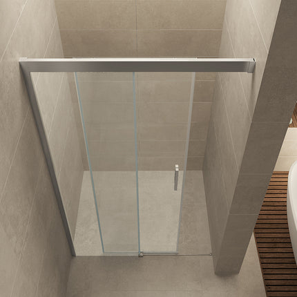 Wiesbaden Puerta nisdeur met schuifdeur 120 x 200 cm helder glas chroom - detailfoto | Schwertz & Co