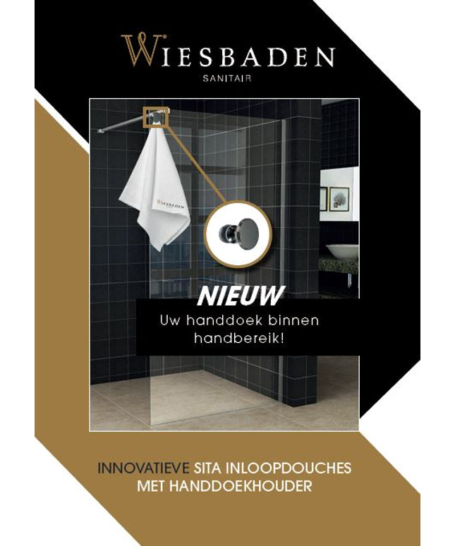 Wiesbaden Sita inloopdouche met handdoekhouder 90 x 200 cm chroom - productfoto | Schwertz & Co