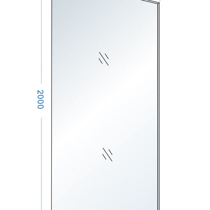Wiesbaden Slim glasplaat 100 cm nano helder glas - technische tekening | Schwertz & Co