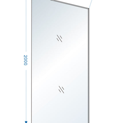 Wiesbaden Slim glasplaat 140 x 200 cm nano helder glas - technische tekening | Schwertz & Co