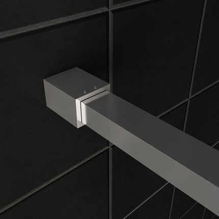 Wiesbaden Slim profielset met stabilisatiestang 120 cm chroom - detailfoto muurprofiel | Schwertz & Co