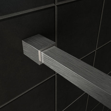 Wiesbaden Slim profielset met stabilisatiestang 120 cm geborsteld staal - sfeerfoto | Schwertz & Co