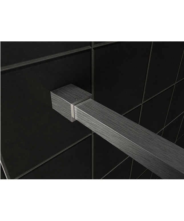 Wiesbaden Slim profielset met stabilisatiestang 120 cm geborsteld staal - sfeerfoto | Schwertz & Co