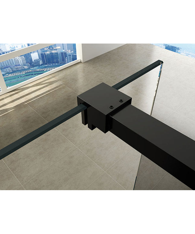 Wiesbaden Slim profielset met stabilisatiestang 120 cm mat zwart - detailfoto profiel | Schwertz & Co