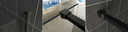 Wiesbaden Slim profielset met stabilisatiestang 120 cm mat zwart | Schwertz & Co