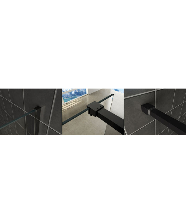 Wiesbaden Slim profielset met stabilisatiestang 120 cm mat zwart | Schwertz & Co