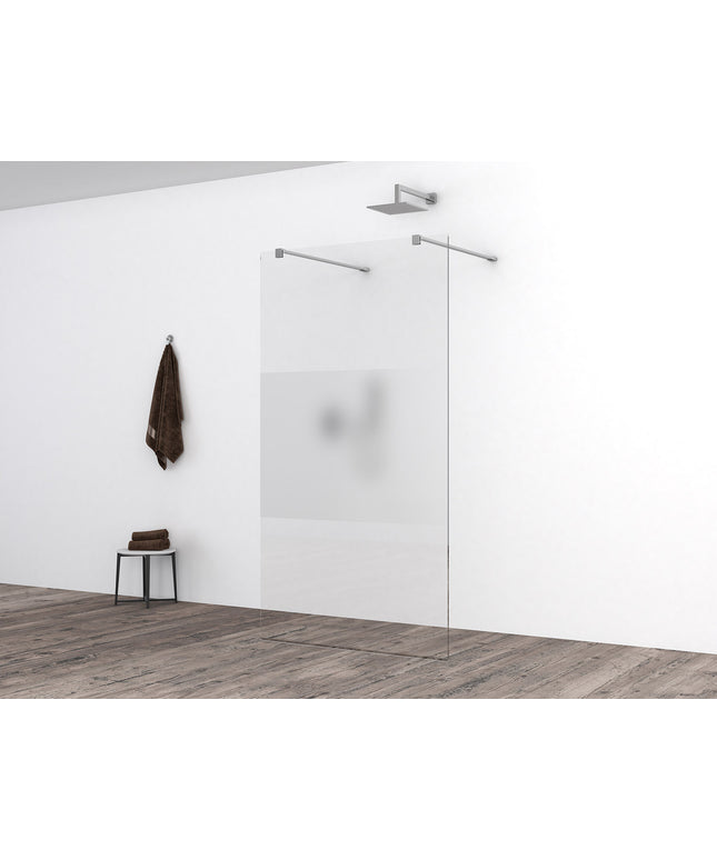 Wiesbaden Slim glasplaat 80 cm helder glas met melkglas middenband | Schwertz & Co