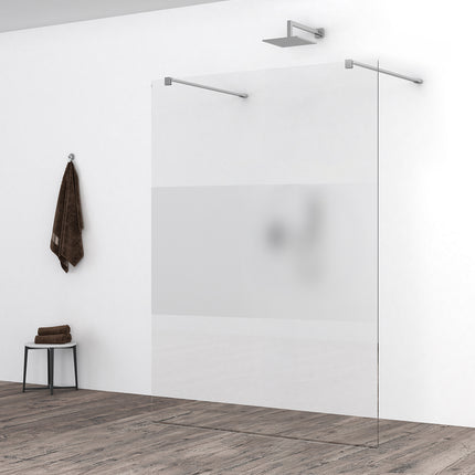 Wiesbaden Slim glasplaat 120 x 200 cm helder glas met melkglas middenband | Schwertz & Co
