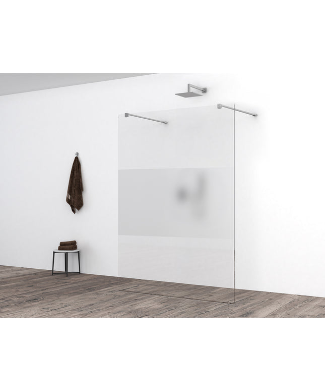 Wiesbaden Slim glasplaat 120 x 200 cm helder glas met melkglas middenband | Schwertz & Co