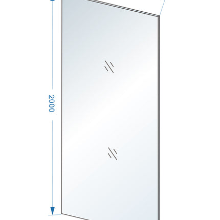 Wiesbaden Slim glasplaat 100 x 200 cm rookglas - technische tekening | Schwertz & Co